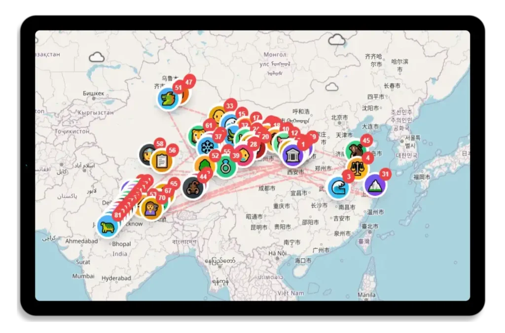 西游记81难互动地图，好有意思，真实地图实地结合！-影音视界